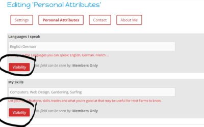 Privacy Settings for WWOOF Profiles