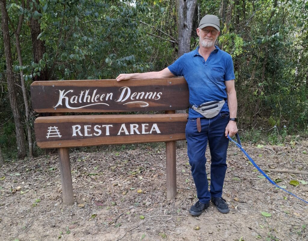 Me at the rail trail and Kathleen’s rest area
