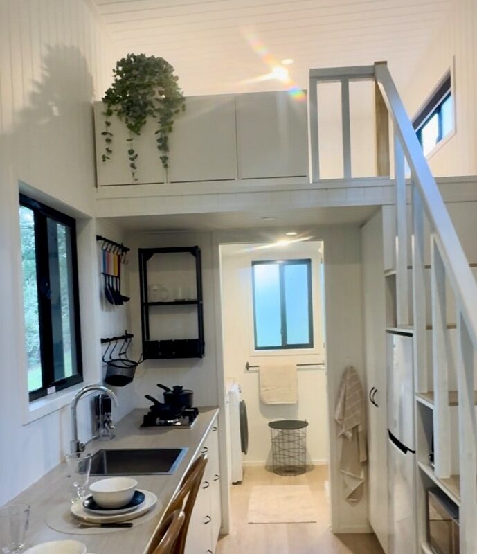WWOOFER tiny home inside