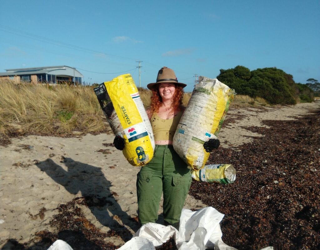 8 9 Claire collecting seaweed