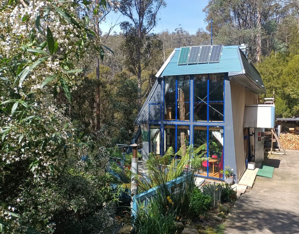 Off grid home in the forest