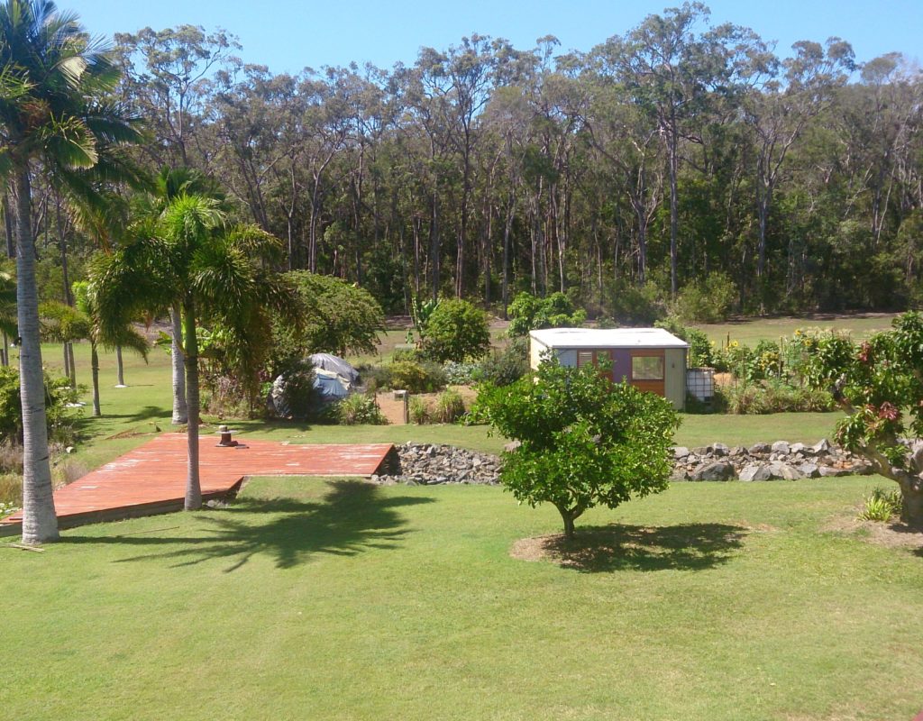 View from our balcony over the vege. patch